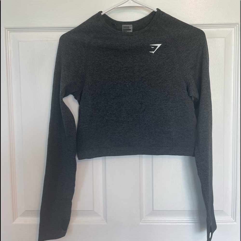 Gymshark Vital Seamless Crop Top - Black/Grey